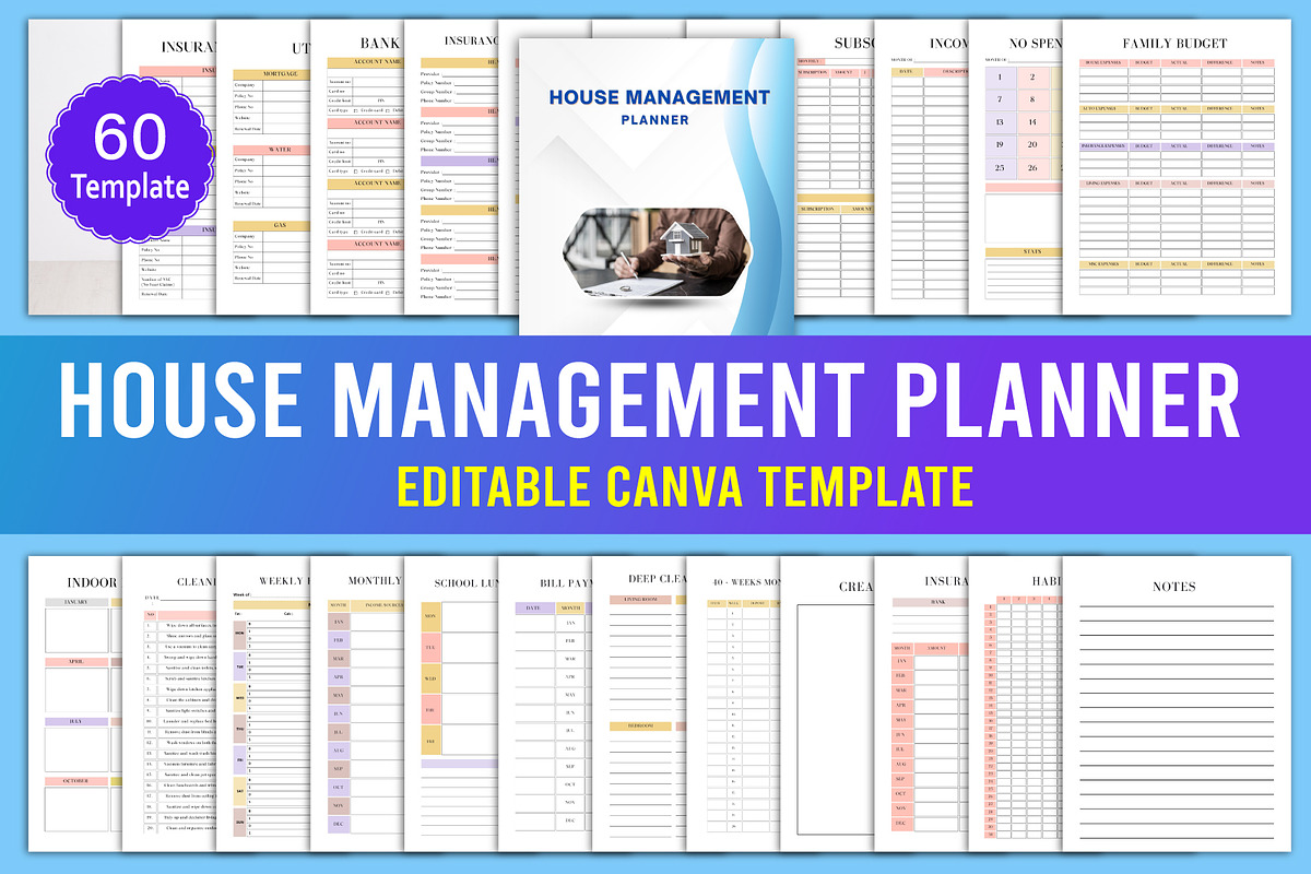 House Management Planner Canva, a Print Template by Designmela01 (Photo 1 of 7)