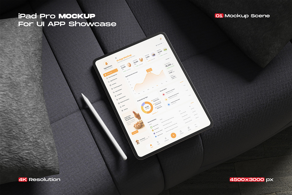 iPad Pro Mockup for UI Design, an iPad Mockup by My Code Std (Photo 1 of 3)