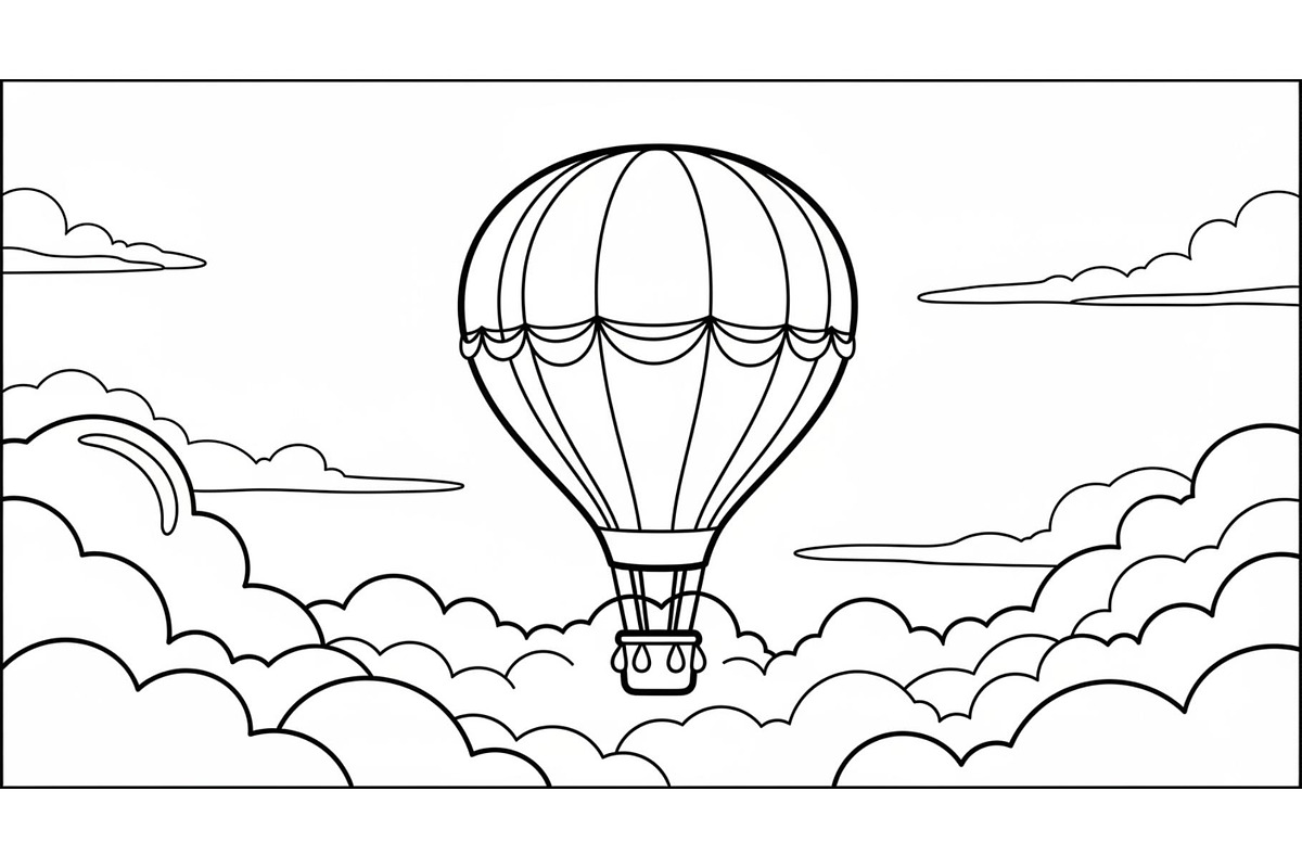 Hot Air Balloon Cloud Line Art bundl, an Illustration by Designer_Momina (Photo 23 of 51)