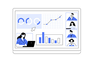 Screen sharing isolated cartoon, an Illustration by Visual Generation