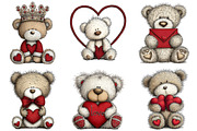 Valentine’s Day Teddy Clipart, an Illustration by Craft Nest (Thumbnail 8 of 11)