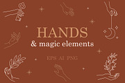 Hands & Magic Elements, an Illustration by mejorana (Thumbnail 1 of 12)