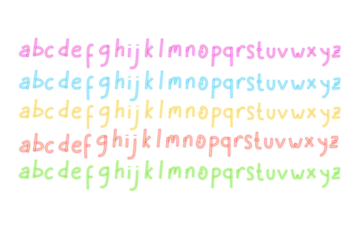 Display Neon Alphabet Colors | EPS10 preview 5