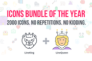 LineKingdom Icons Bundle, an Outline Icon by PixelBazaar (Thumbnail 1 of 3)