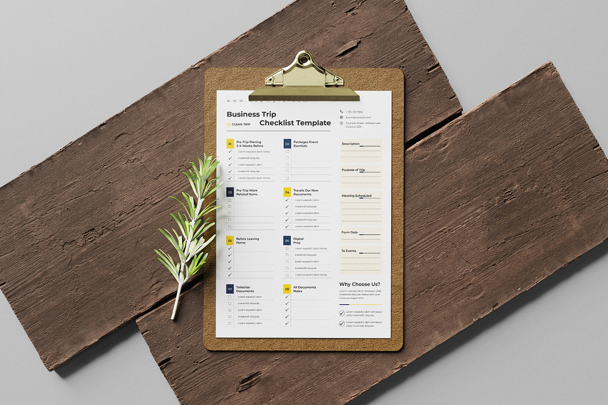 Business Trip Checklist Template, a Stationery Template by Creative-Work (Photo 3 of 4)