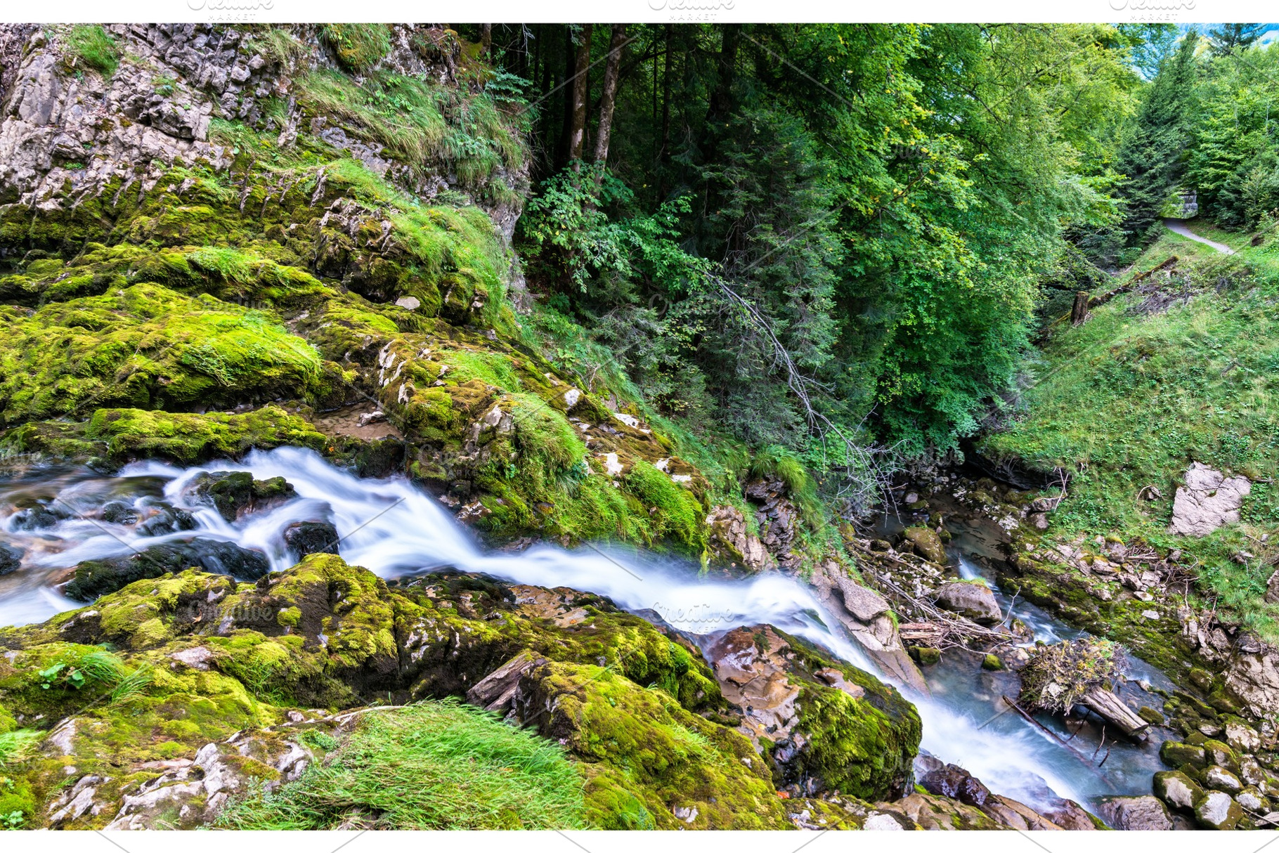 Giessbach waterfall on brienzersee featuring switzerland, waterfall, and, a Nature Photo by Leonid Andronov