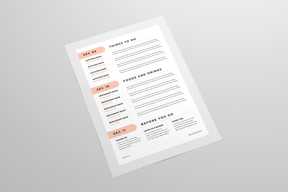 Airbnb Welcome Guide | Word & Indd, a Flyer Template by Leaflove (Photo 6 of 7)