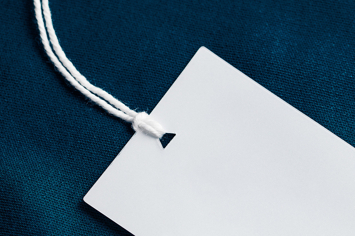 Clothes label tag blank mockup, an Advertising Mockup by Olha Klein (Photo 3 of 3)