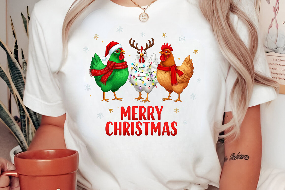 Merry Chickmas PNG, an Illustration by Craft Nest (Photo 2 of 6)