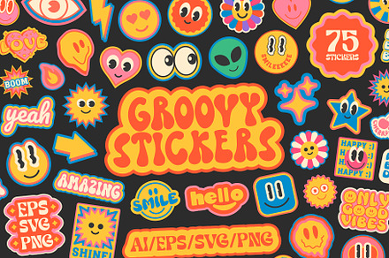 GROOVY VECTOR STICKERS