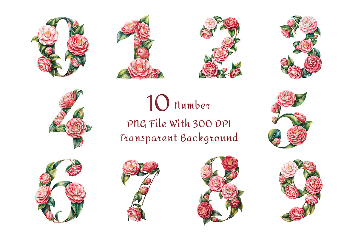 Camellia Watercolor Floral Clipart, a Decorative Illustration by ForhadGFX (Photo 12 of 14)
