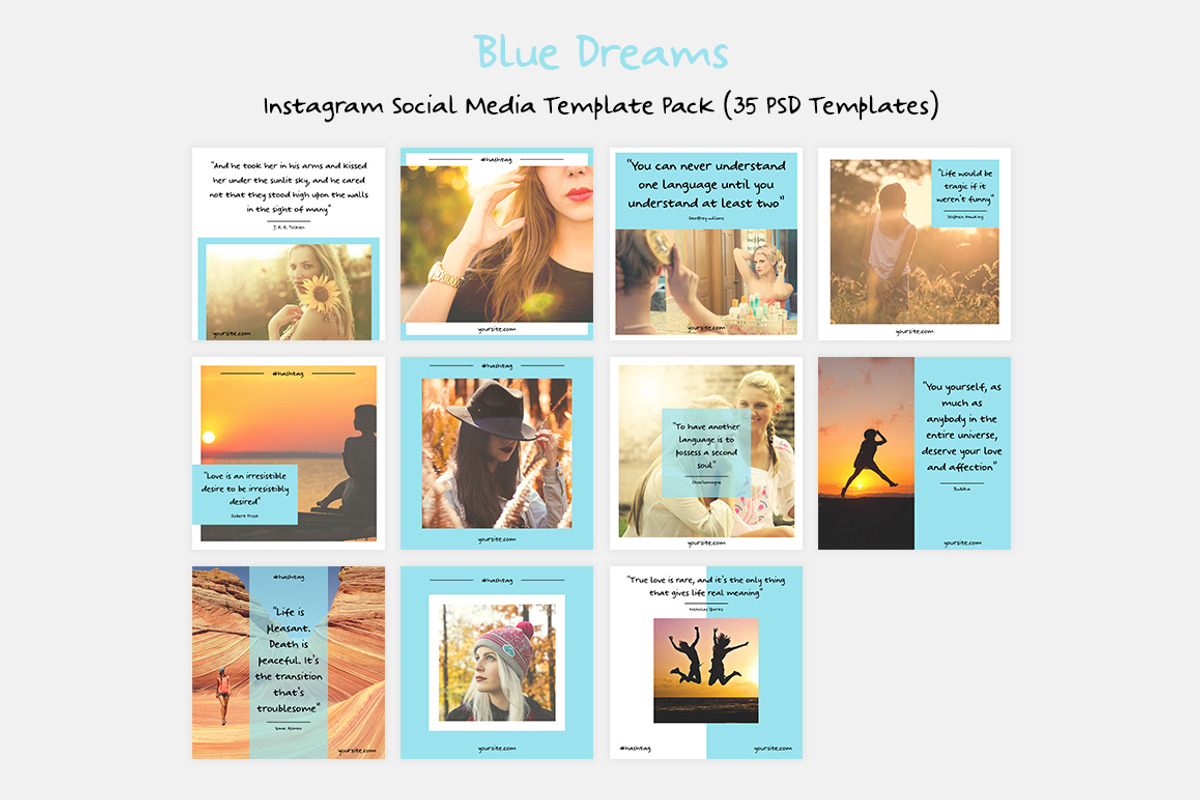 Blue Dream Social Media Pack, a Social Media Template by Helga_Design (Photo 6 of 8)