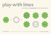 Expressive Flower Faces | Shapes Set, an Object Graphic by stasylionet (Thumbnail 9 of 12)