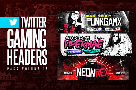 Gaming Twitter Headers Pack 16