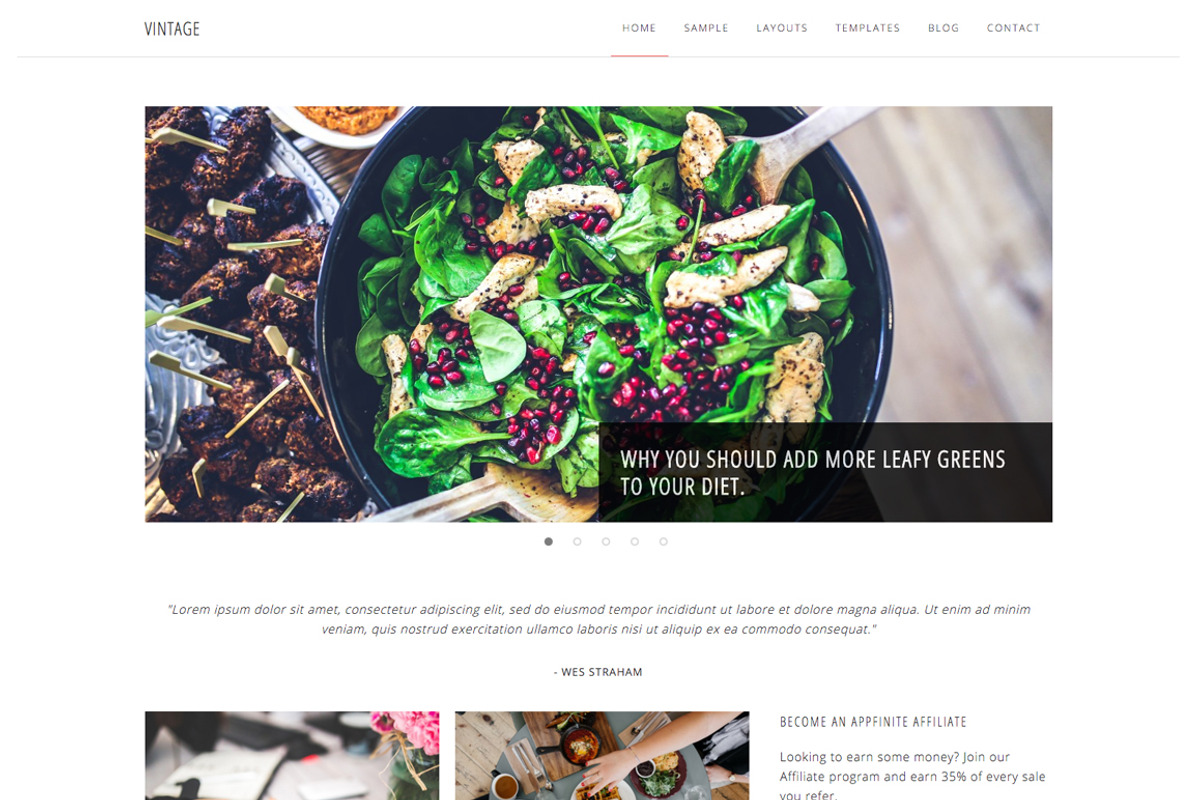 Vintage - Food/Lifestyle for Genesis, a WordPress Template by Wes Straham (Photo 1 of 2)