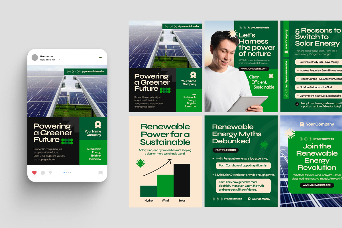 Renewable Energy Instagram Post, a Social Media Template by MMPixelCraft (Photo 3 of 3)