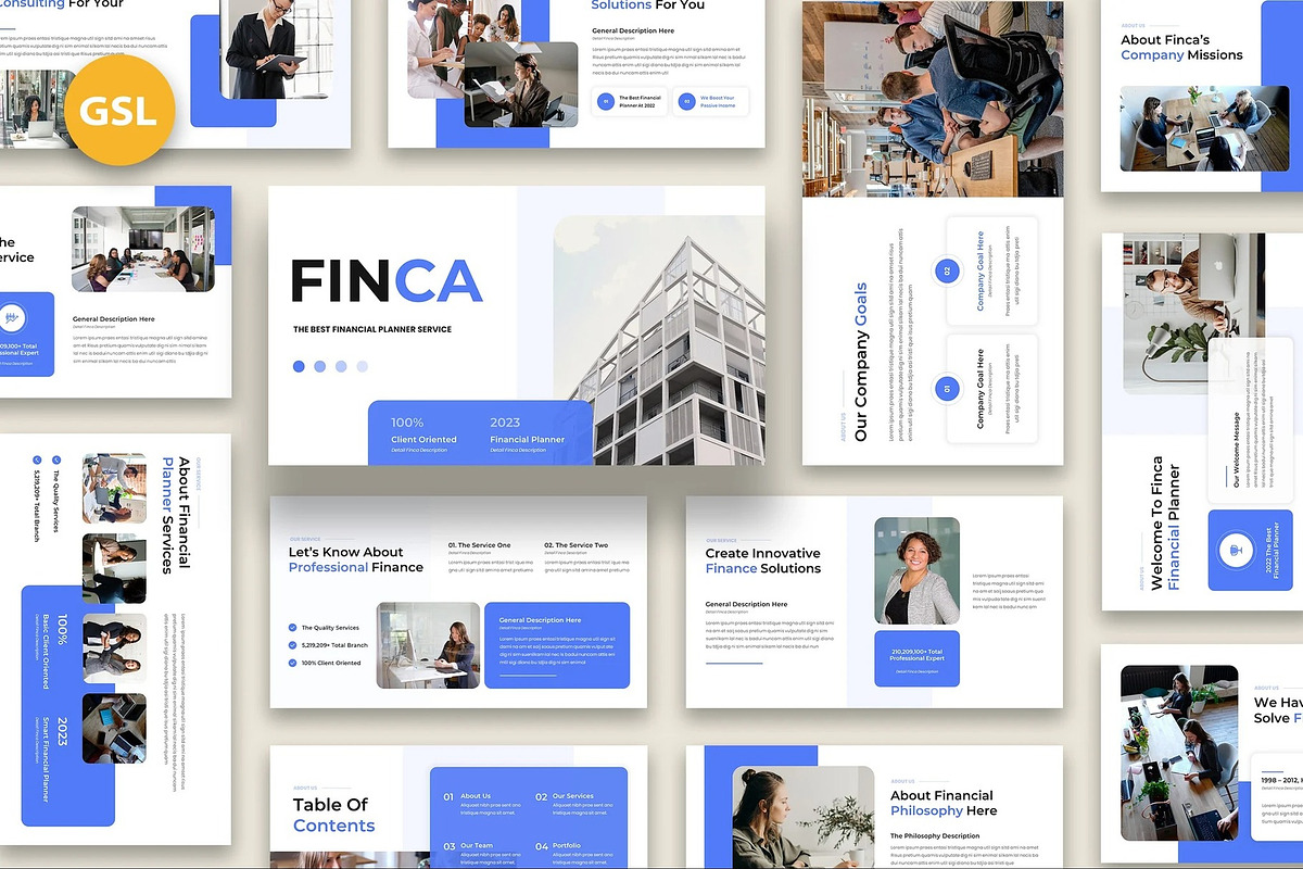 Finca - Financial Planner GSlides, a Presentation Template by Fit-tee (Photo 1 of 6)