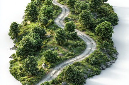 Winding Road through Lush Green Isla, a Background Photo by Pixeness