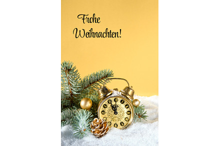 Old vintage alarm clock with fir, a Holiday Photo by tilialucida