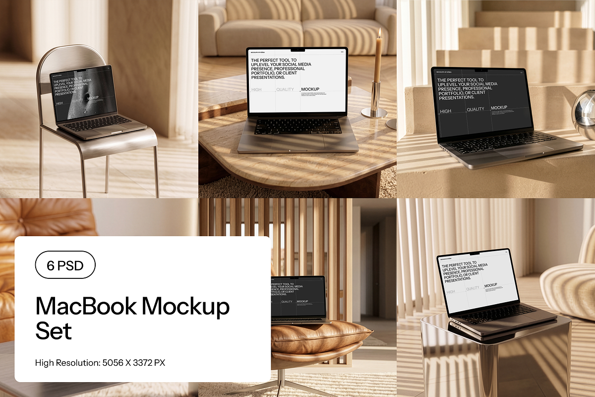 Aesthetic MacBook Mockup Set, a Mac Mockup by The Noma Studio (Photo 1 of 7)