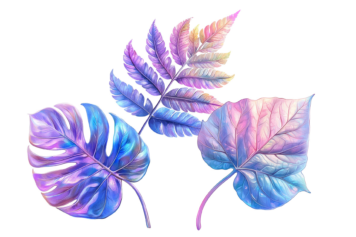 Iridescent Leaves Clipart, an Illustration by Designworld (Photo 5 of 6)