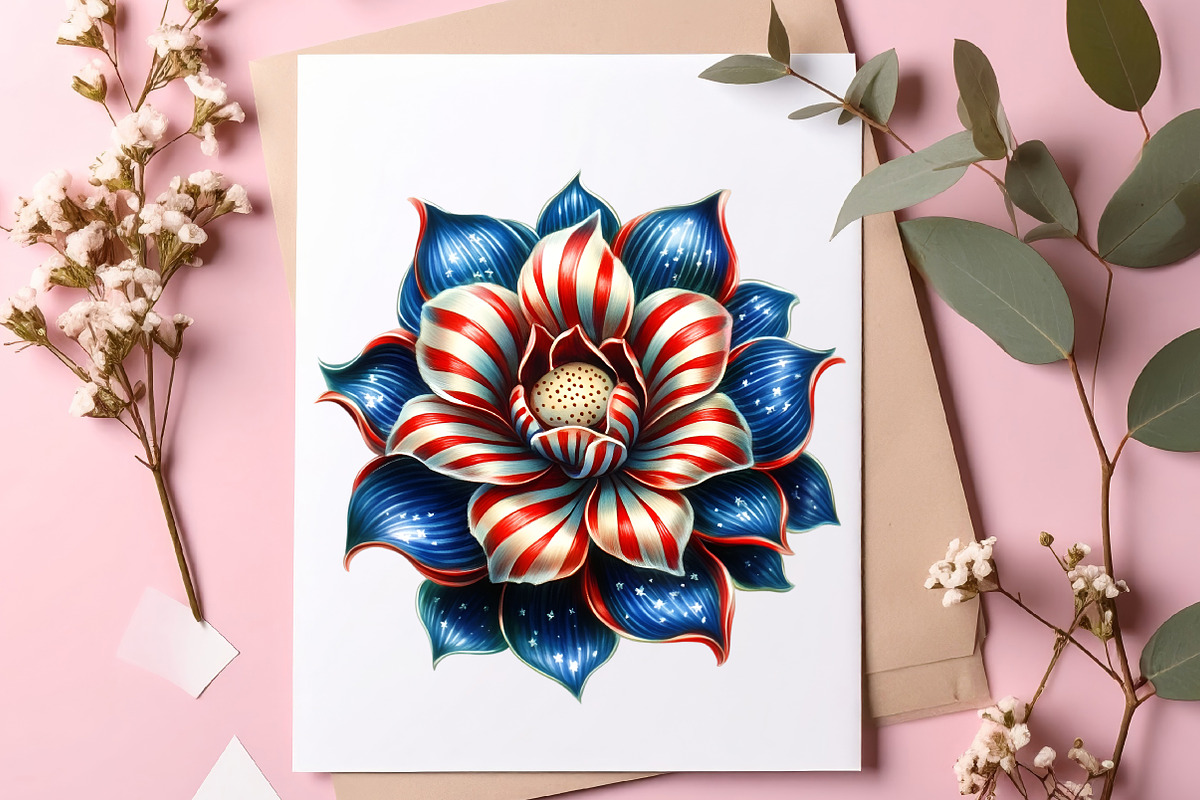 4th Of July Flowers Clipart, an Illustration by SinaCreation (Photo 6 of 9)