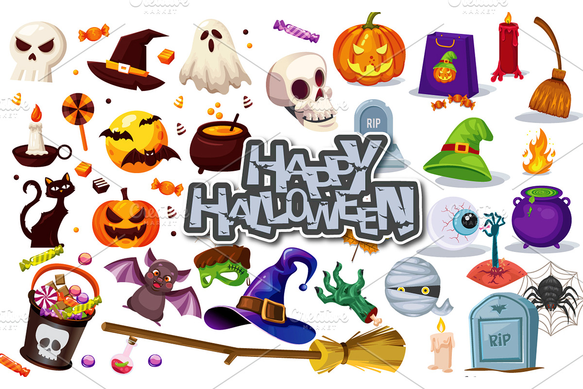 Halloween Trick or Treat Clipart, a Decorative Illustration by naem021 (Photo 1 of 16)