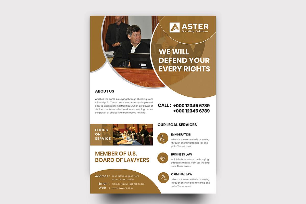 Lawyer Firm Flyer, a Flyer Template by UI_Expert