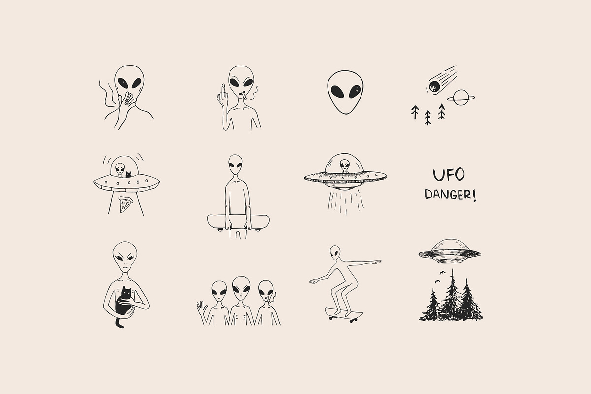 I want to believe - vector doodles, an Object Illustration by yabluko_draws (Photo 4 of 8)