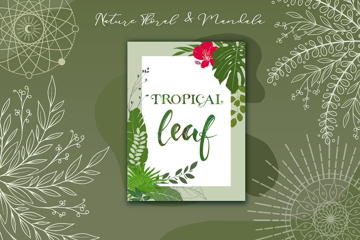 Nature Leaves Flower and Mandala, a Decorative Illustration by Papatongartist (Photo 3 of 7)