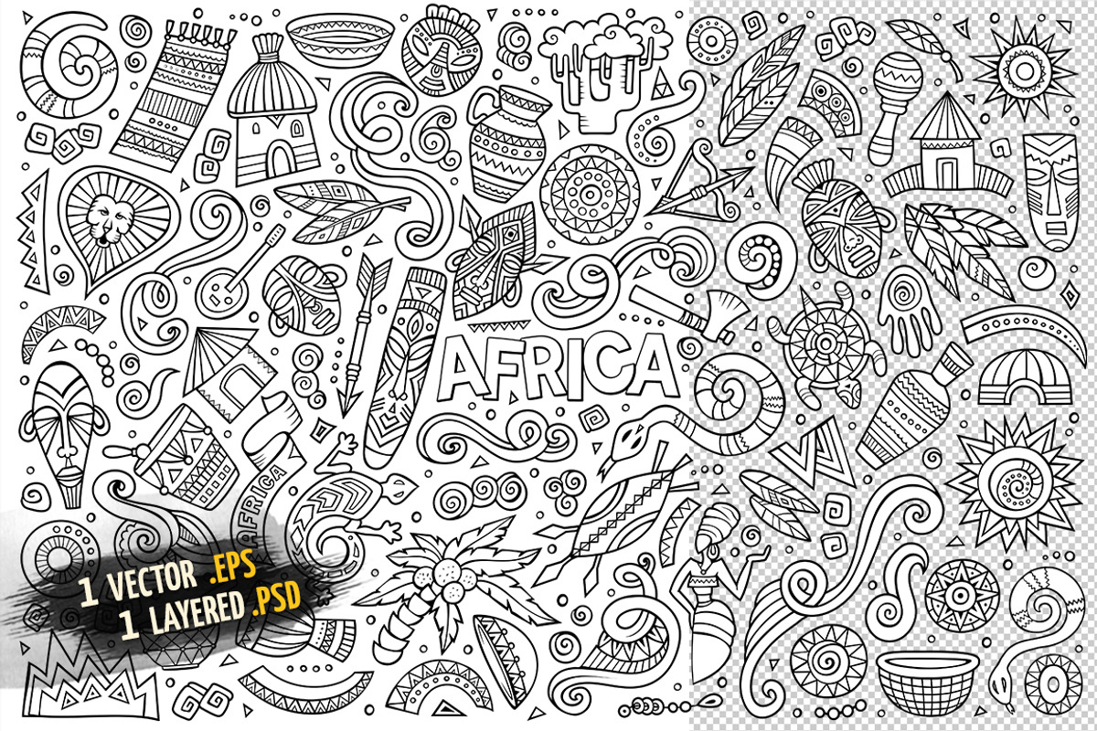 Africa Objects & Elements Set, an Object Graphic by BALABOLKA (Photo 3 of 4)