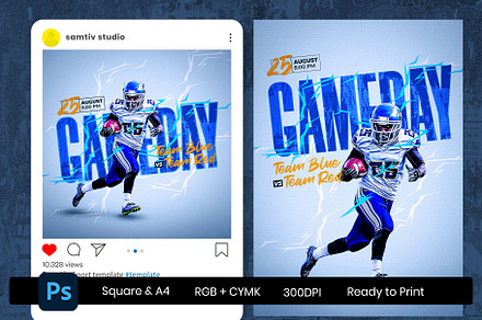 Sport Poster and Instagram Template, a Poster Template by Samtiv Studio