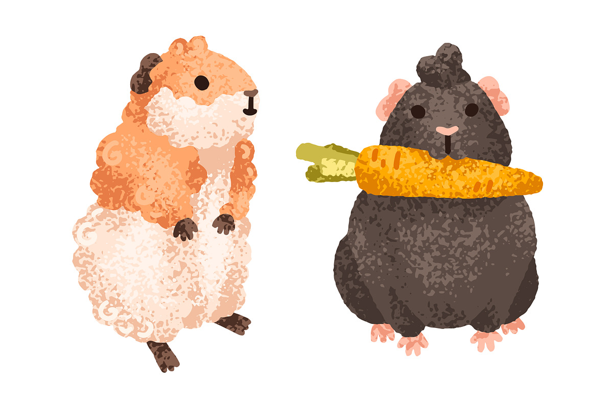 Cute, funny guinea pig animals set, an Animal Illustration by Good Studio (Photo 8 of 14)