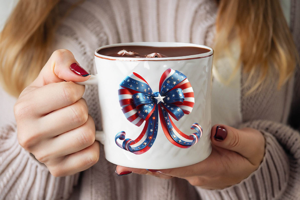 4th of July Bow Sublimation Clipart, an Illustration by SVGArt (Photo 6 of 8)