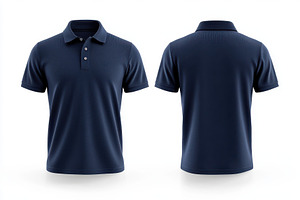 Navy Blue Polo Shirt Front and Back, a Beauty & Fashion Photo by Pixeness Studio