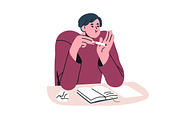 Tired people work at desk set, a Person Illustration by Good Studio (Thumbnail 5 of 9)