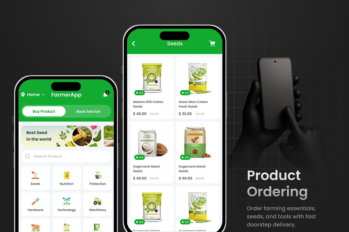 Agri Product & Service Farmer App, an UI Kit Template by Opus LabWorks (Photo 2 of 9)