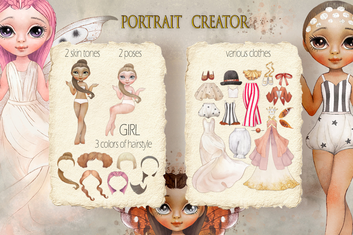 Flower circus.Watercolor vintage set, a Texture Illustration by TanyaSchuka (Photo 14 of 15)