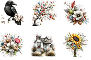 watercolor autumn clipart set, a Seasonal Illustration by CreationArt (Thumbnail 2 of 5)