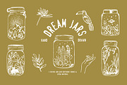 Hand drawn dream themed mason jars, an Illustration by Annakaroline (Thumbnail 2 of 4)