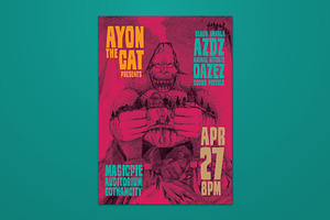 Hand Drawn Gorilla Temple Flyer, a Flyer Template by ashenterprise