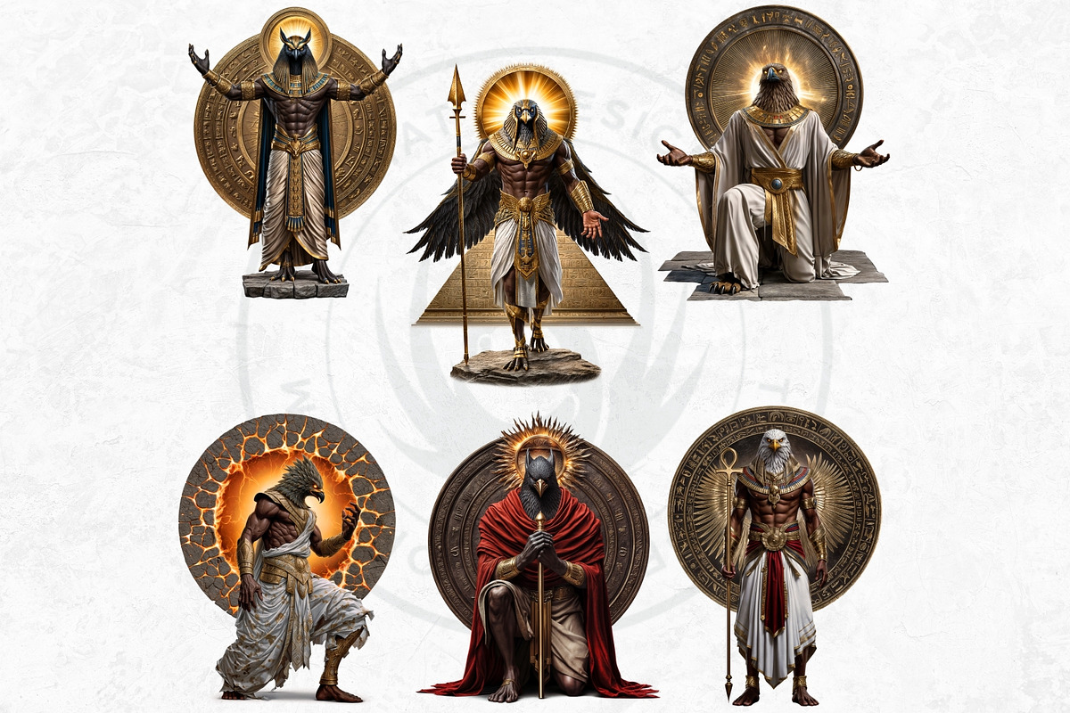 Ra Egyptian God clipart Set, a Person Illustration by ThatsDesignArt (Photo 10 of 10)