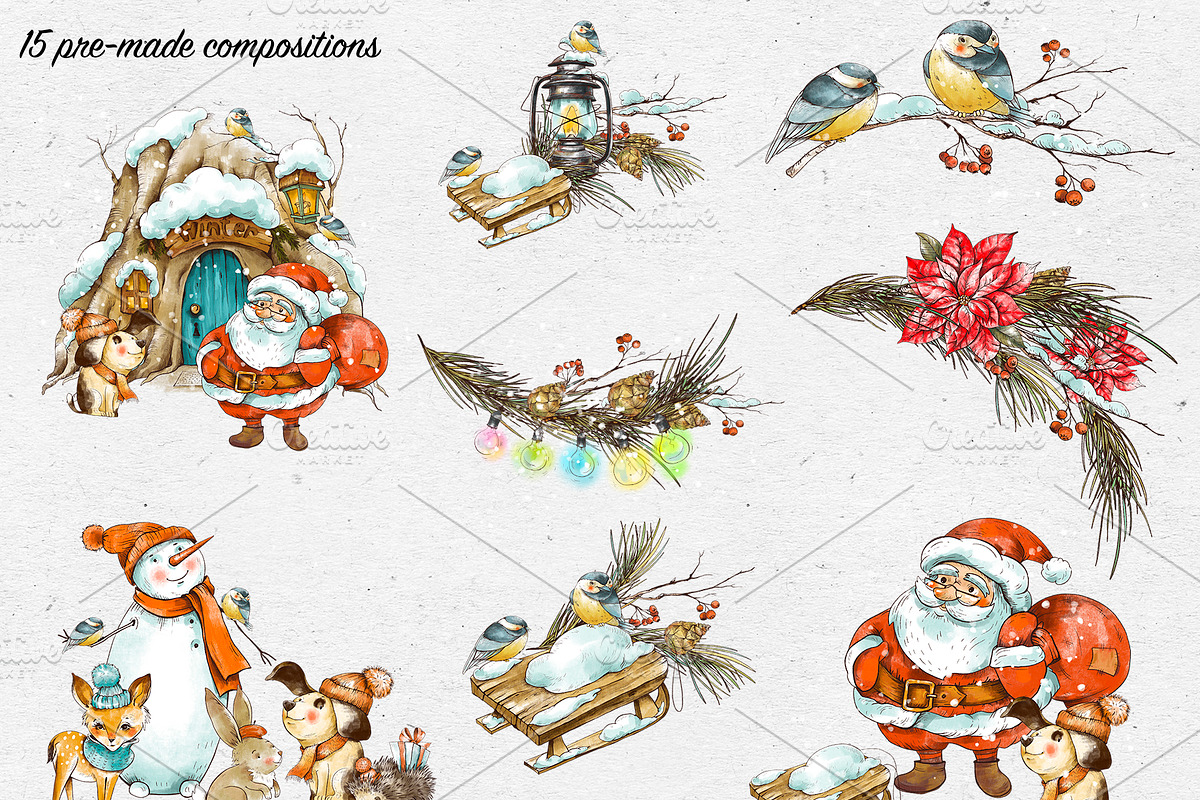 Christmas mood collection, an Animal Illustration by Belusuab (Photo 5 of 13)