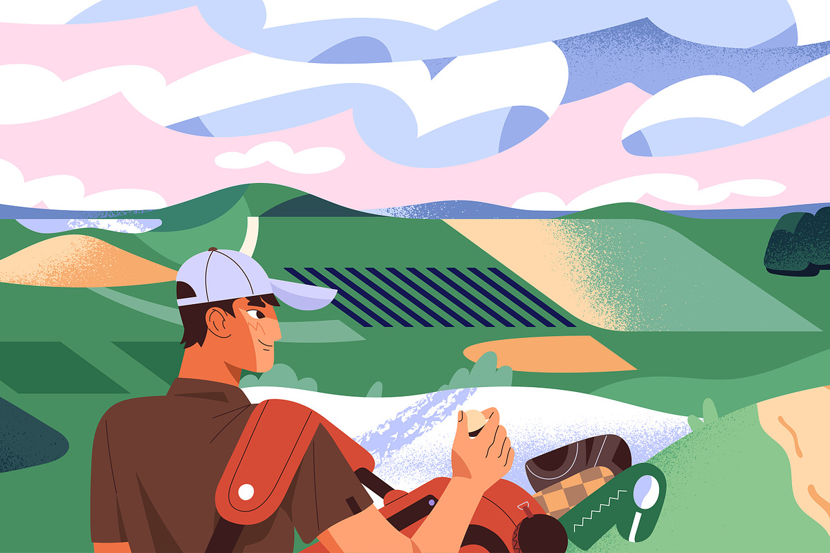 People playing on golf course, a Sport Illustration by PaperTrident (Photo 2 of 3)