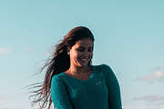 Teal Sweater, Windy Beach, a Beauty & Fashion Photo by Chris Joel Campbell (Thumbnail 2 of 2)