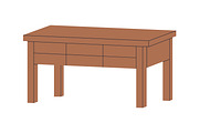 Desks, tables set. Wooden furniture, an Object Illustration by Good Studio (Thumbnail 6 of 9)