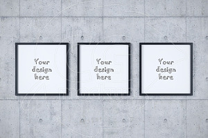 Set of three square frames mockup
