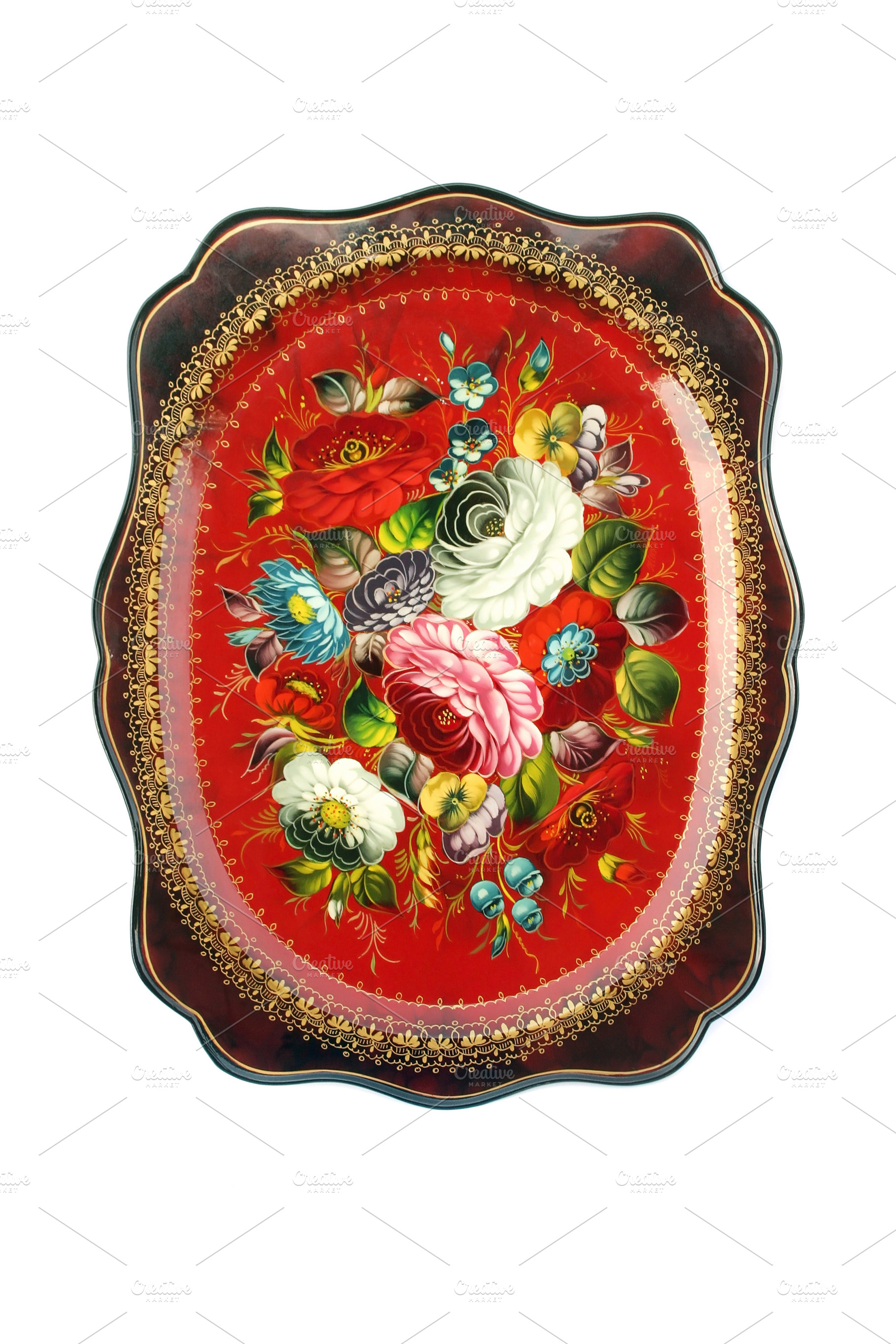 Russian traditional tray isolated, a Photo by saiko3p