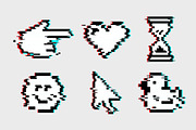 Glitch Pixel Y2k Stickers, a Technology Illustration by Playground (Thumbnail 1 of 4)