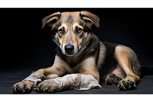 paw dog bandage ai generated, an Animal Photo by pikepicture